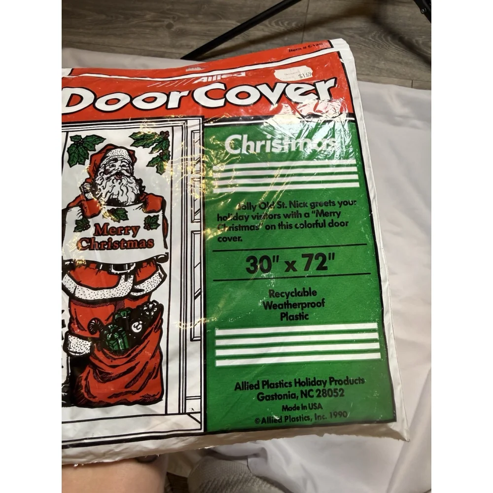Vintage 1990 Allied Christmas Door Cover Santa 30